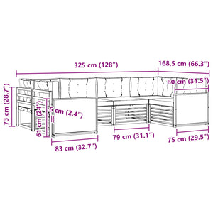 Σειρά Καναπέ Εξωτερικού 6 pcs Φυσικό - Pakobazaar