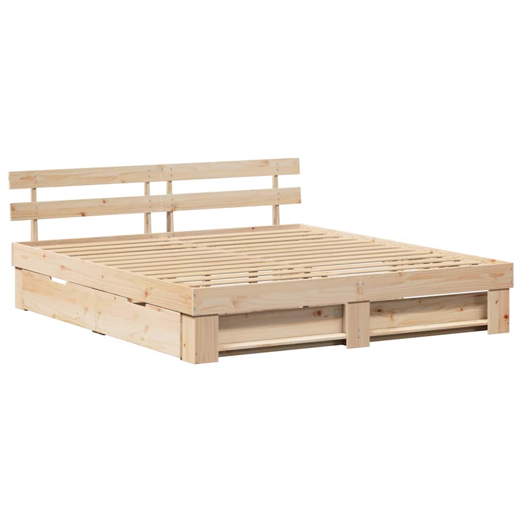 Σκελετός Κρεβατιού Καφέ 180 x 200 cm Στερεά ξυλεία πεύκου - Pakobazaar