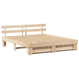 Σκελετός Κρεβατιού Καφέ 180 x 200 cm Στερεά ξυλεία πεύκου - Pakobazaar