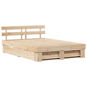 Σκελετός Κρεβατιού Καφέ 140 x 200 cm Στερεά ξυλεία πεύκου - Pakobazaar