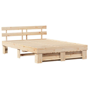 Σκελετός Κρεβατιού Καφέ 140 x 200 cm Στερεά ξυλεία πεύκου - Pakobazaar