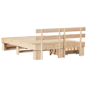 Σκελετός Κρεβατιού Καφέ 140 x 200 cm Στερεά ξυλεία πεύκου - Pakobazaar