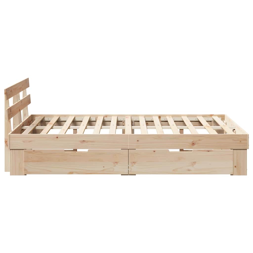 Σκελετός Κρεβατιού Καφέ 135 x 190 cm Στερεά ξυλεία πεύκου - Pakobazaar