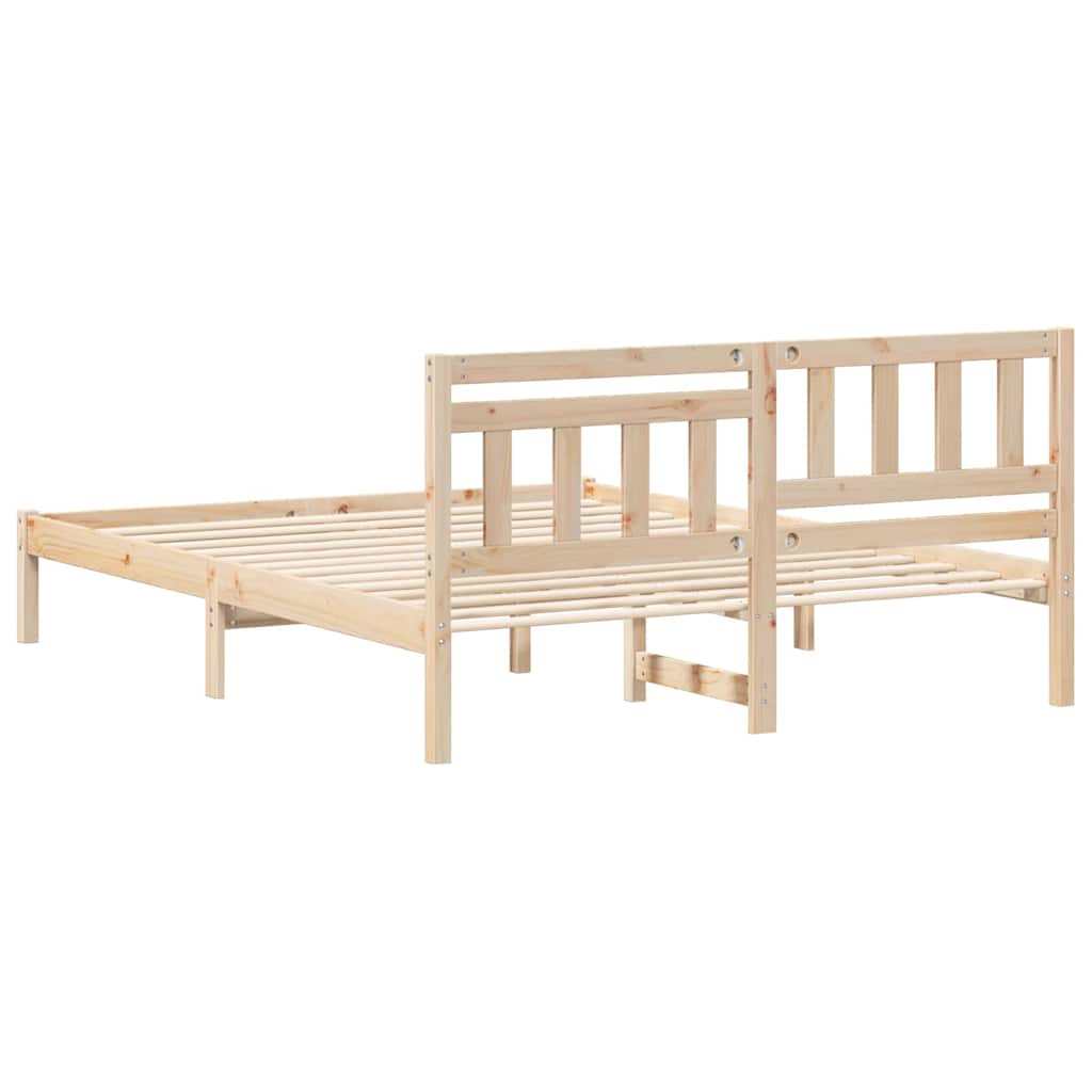 Σκελετός Κρεβατιού Καφέ 140 x 200 cm Στερεά ξυλεία πεύκου
