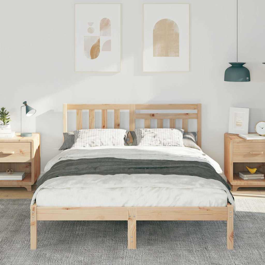 Σκελετός Κρεβατιού Καφέ 140 x 190 cm Στερεά ξυλεία πεύκου