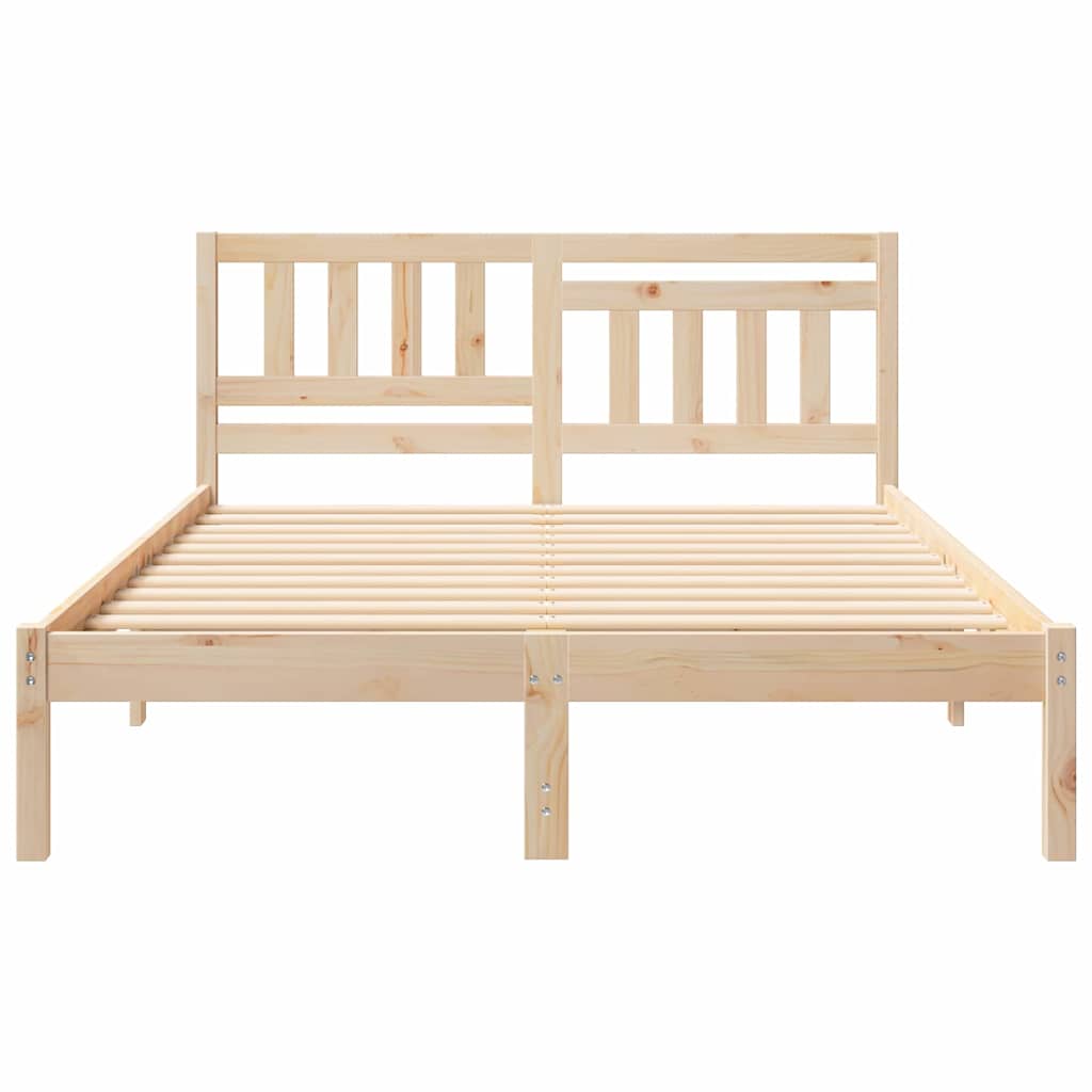 Σκελετός Κρεβατιού Καφέ 140 x 190 cm Στερεά ξυλεία πεύκου