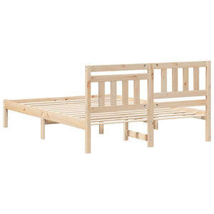 Σκελετός Κρεβατιού Καφέ 135 x 190 cm Στερεά ξυλεία πεύκου