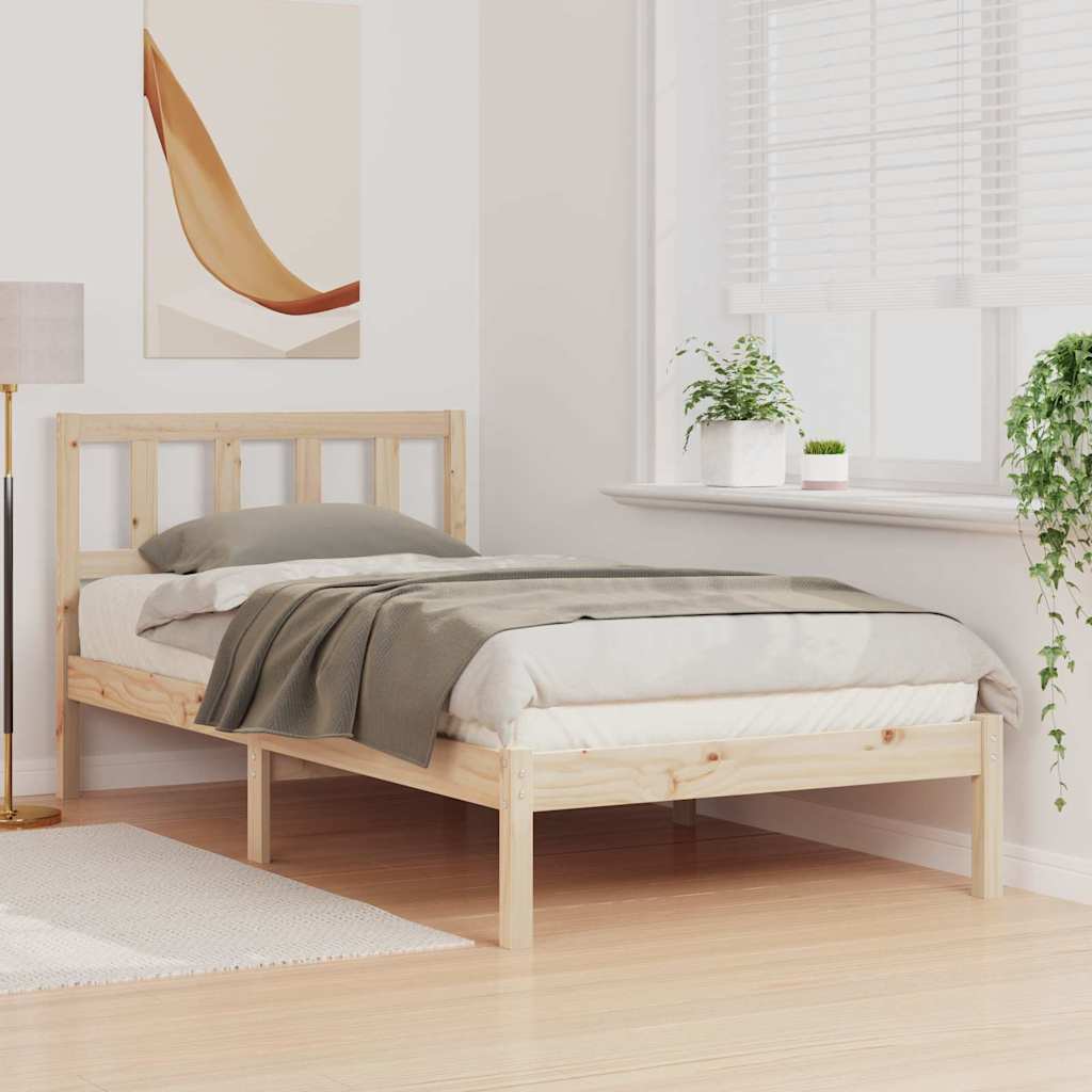 Σκελετός Κρεβατιού Καφέ 75 x 190 cm Στερεά ξυλεία πεύκου