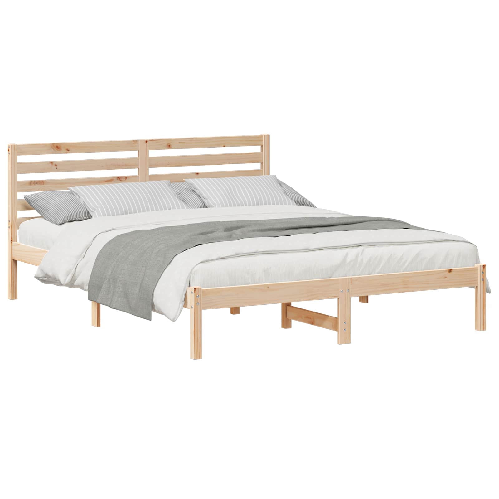 Σκελετός Κρεβατιού Καφέ 150 x 200 cm Στερεά ξυλεία πεύκου