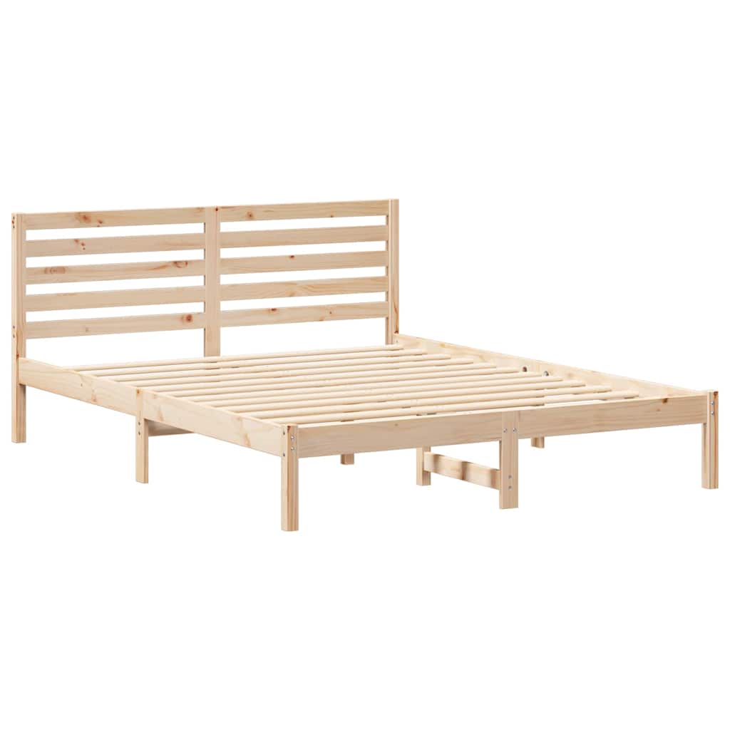 Σκελετός Κρεβατιού Καφέ 140 x 200 cm Στερεά ξυλεία πεύκου