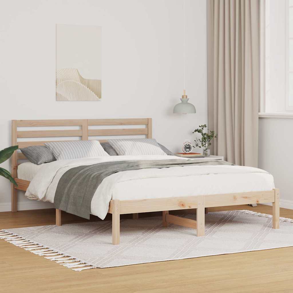Σκελετός Κρεβατιού Καφέ 140 x 190 cm Στερεά ξυλεία πεύκου