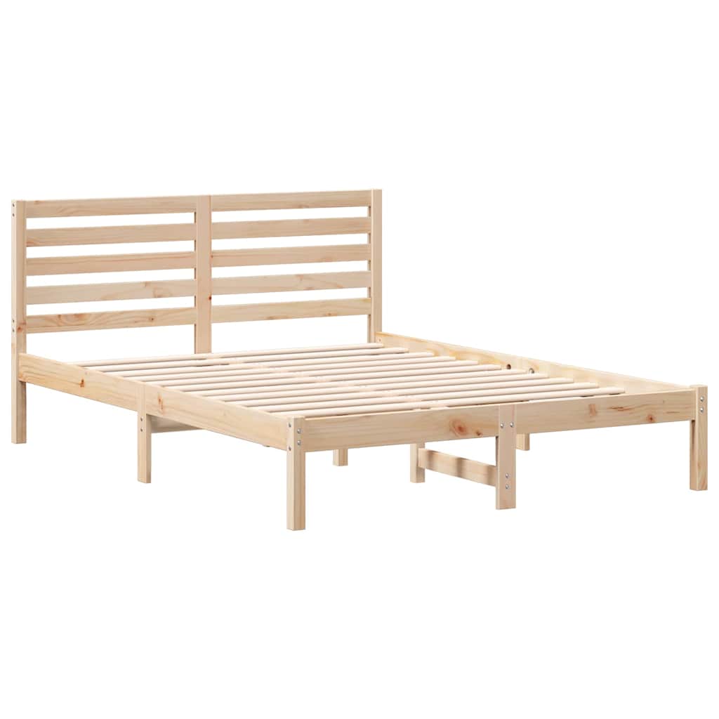 Σκελετός Κρεβατιού Καφέ 140 x 190 cm Στερεά ξυλεία πεύκου