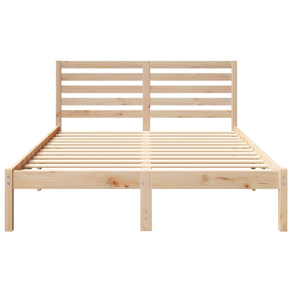 Σκελετός Κρεβατιού Καφέ 140 x 190 cm Στερεά ξυλεία πεύκου