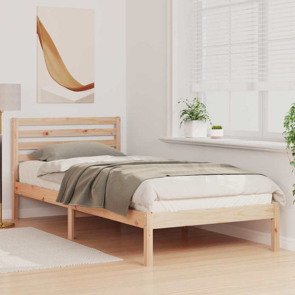 Σκελετός Κρεβατιού Καφέ 90 x 210 cm Στερεά ξυλεία πεύκου