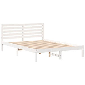 Σκελετός Κρεβατιού Λευκό 140 x 210 cm Στερεά ξυλεία πεύκου