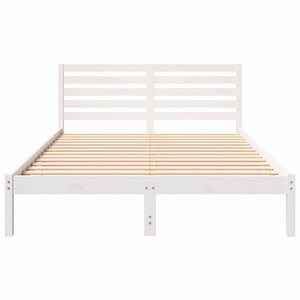 Σκελετός Κρεβατιού Λευκό 140 x 210 cm Στερεά ξυλεία πεύκου