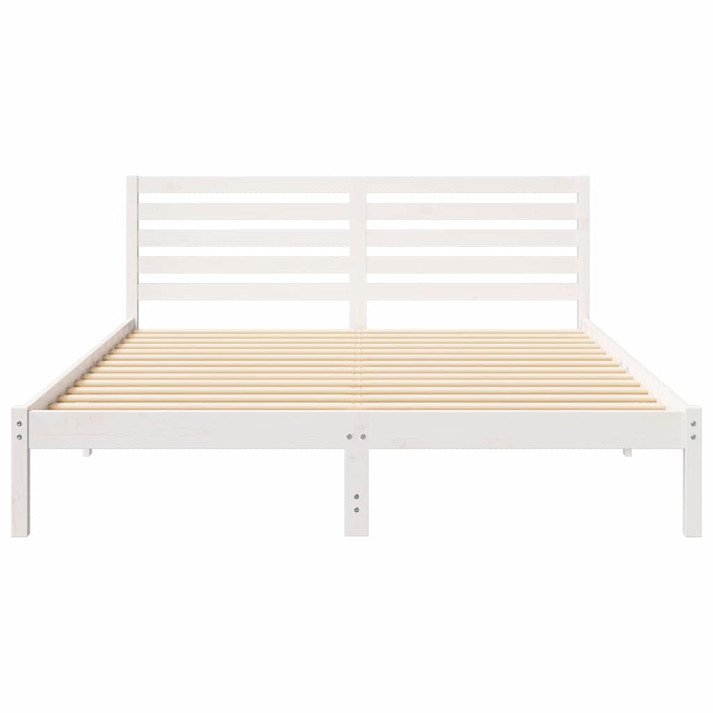 Σκελετός Κρεβατιού Λευκό 160 x 210 cm Στερεά ξυλεία πεύκου