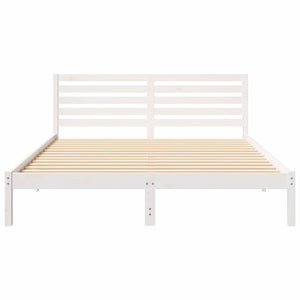 Σκελετός Κρεβατιού Λευκό 160 x 210 cm Στερεά ξυλεία πεύκου