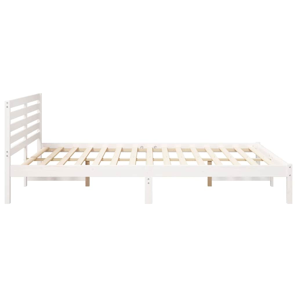 Σκελετός Κρεβατιού Λευκό 160 x 210 cm Στερεά ξυλεία πεύκου