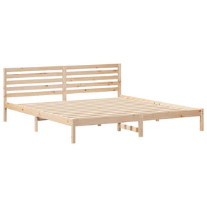 Σκελετός Κρεβατιού Καφέ 200 x 210 cm Στερεά ξυλεία πεύκου