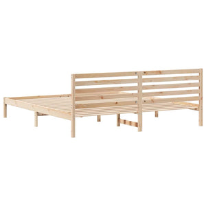Σκελετός Κρεβατιού Καφέ 200 x 210 cm Στερεά ξυλεία πεύκου