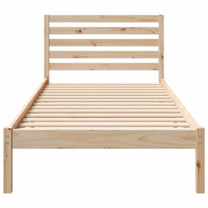Σκελετός Κρεβατιού Καφέ 90 x 220 cm Στερεά ξυλεία πεύκου