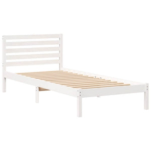 Σκελετός Κρεβατιού Λευκό 100 x 220 cm Στερεά ξυλεία πεύκου