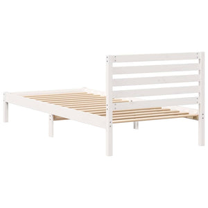 Σκελετός Κρεβατιού Λευκό 100 x 220 cm Στερεά ξυλεία πεύκου