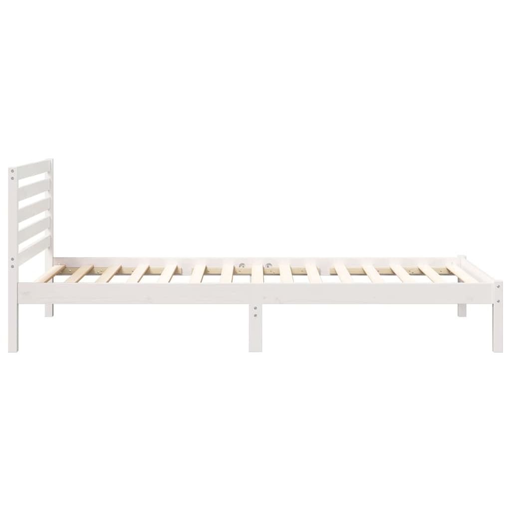 Σκελετός Κρεβατιού Λευκό 100 x 220 cm Στερεά ξυλεία πεύκου