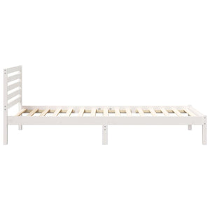 Σκελετός Κρεβατιού Λευκό 100 x 220 cm Στερεά ξυλεία πεύκου