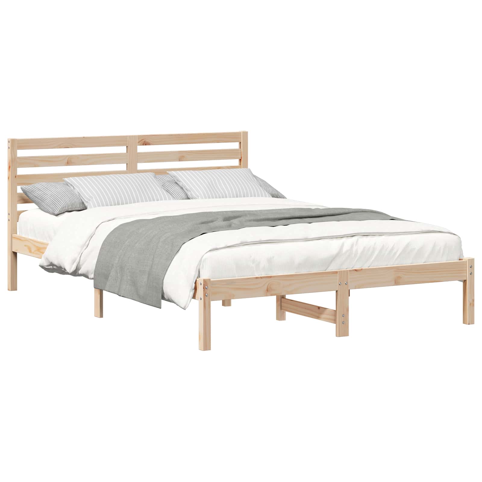 Σκελετός Κρεβατιού Καφέ 140 x 220 cm Στερεά ξυλεία πεύκου