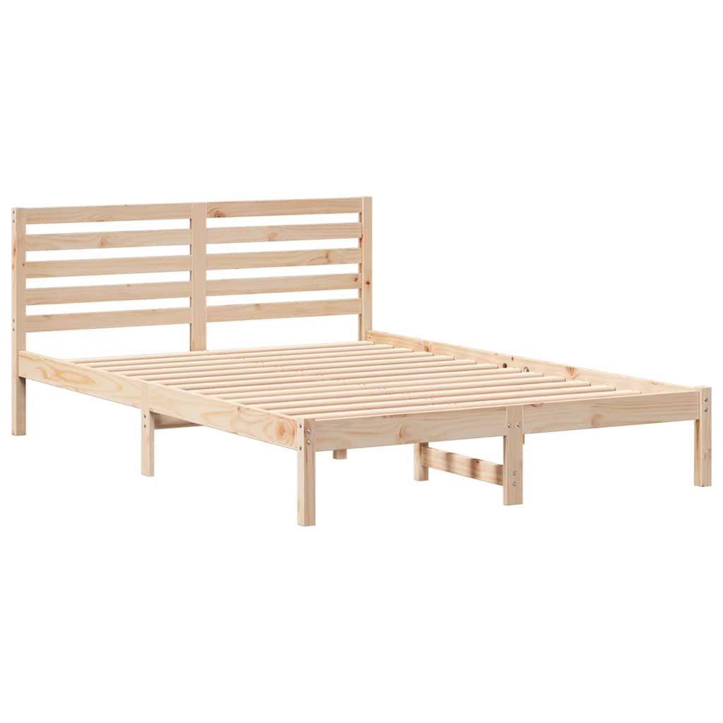 Σκελετός Κρεβατιού Καφέ 140 x 220 cm Στερεά ξυλεία πεύκου