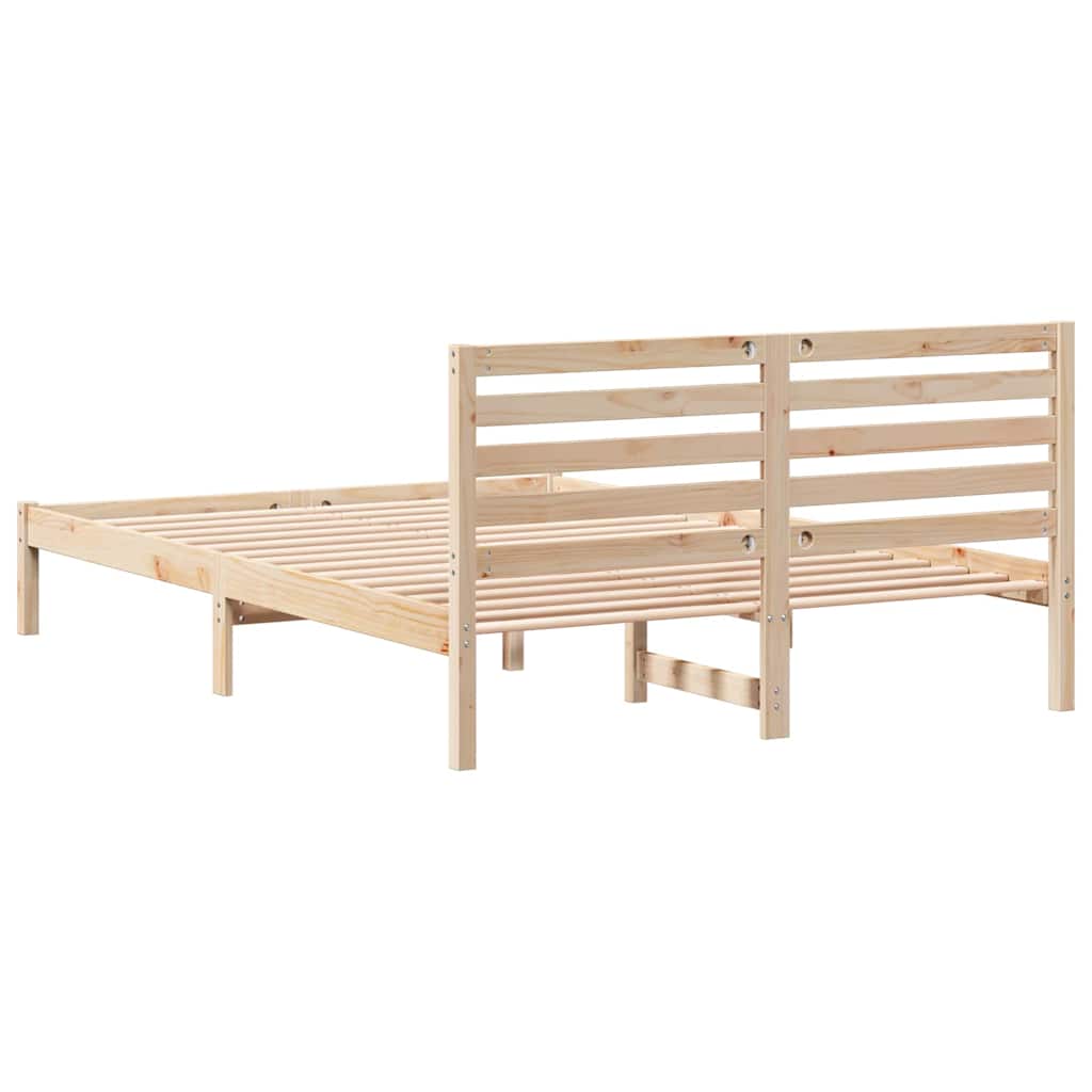 Σκελετός Κρεβατιού Καφέ 140 x 220 cm Στερεά ξυλεία πεύκου