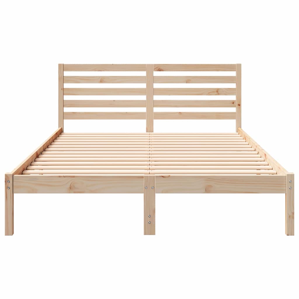 Σκελετός Κρεβατιού Καφέ 140 x 220 cm Στερεά ξυλεία πεύκου