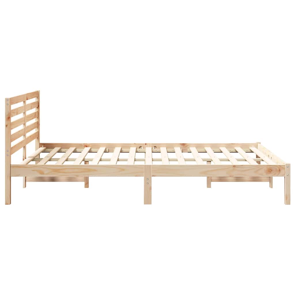 Σκελετός Κρεβατιού Καφέ 140 x 220 cm Στερεά ξυλεία πεύκου