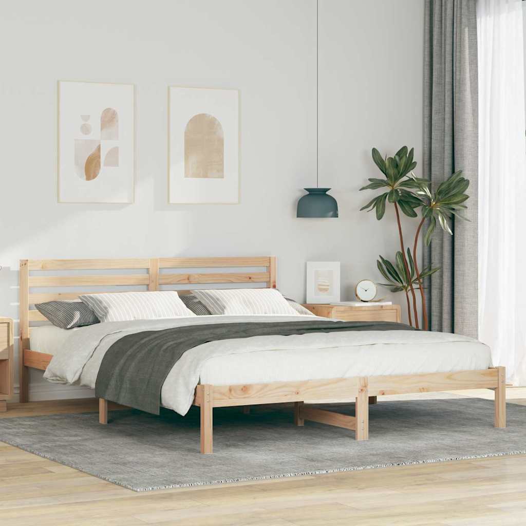 Σκελετός Κρεβατιού Καφέ 160 x 220 cm Στερεά ξυλεία πεύκου
