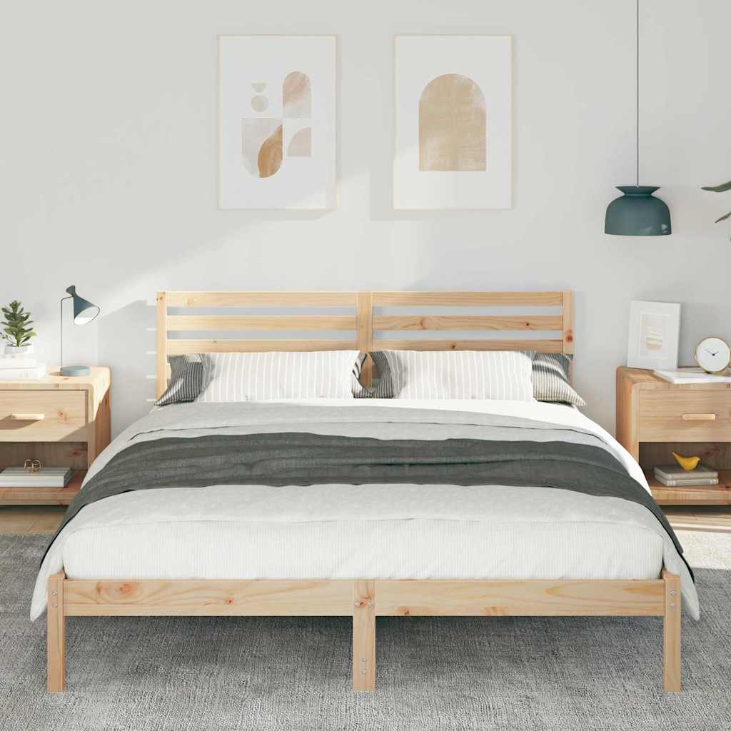 Σκελετός Κρεβατιού Καφέ 160 x 220 cm Στερεά ξυλεία πεύκου
