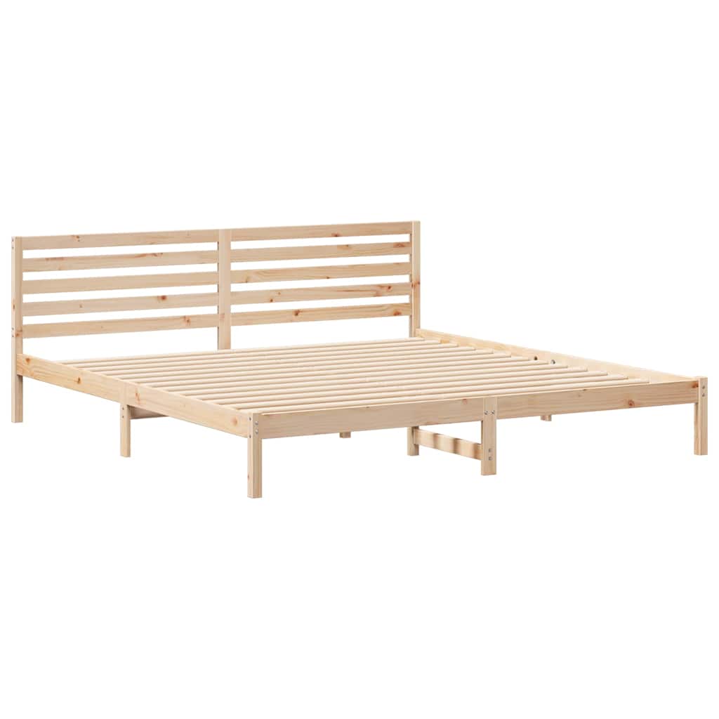 Σκελετός Κρεβατιού Καφέ 180 x 220 εκ. Στερεά ξυλεία πεύκου