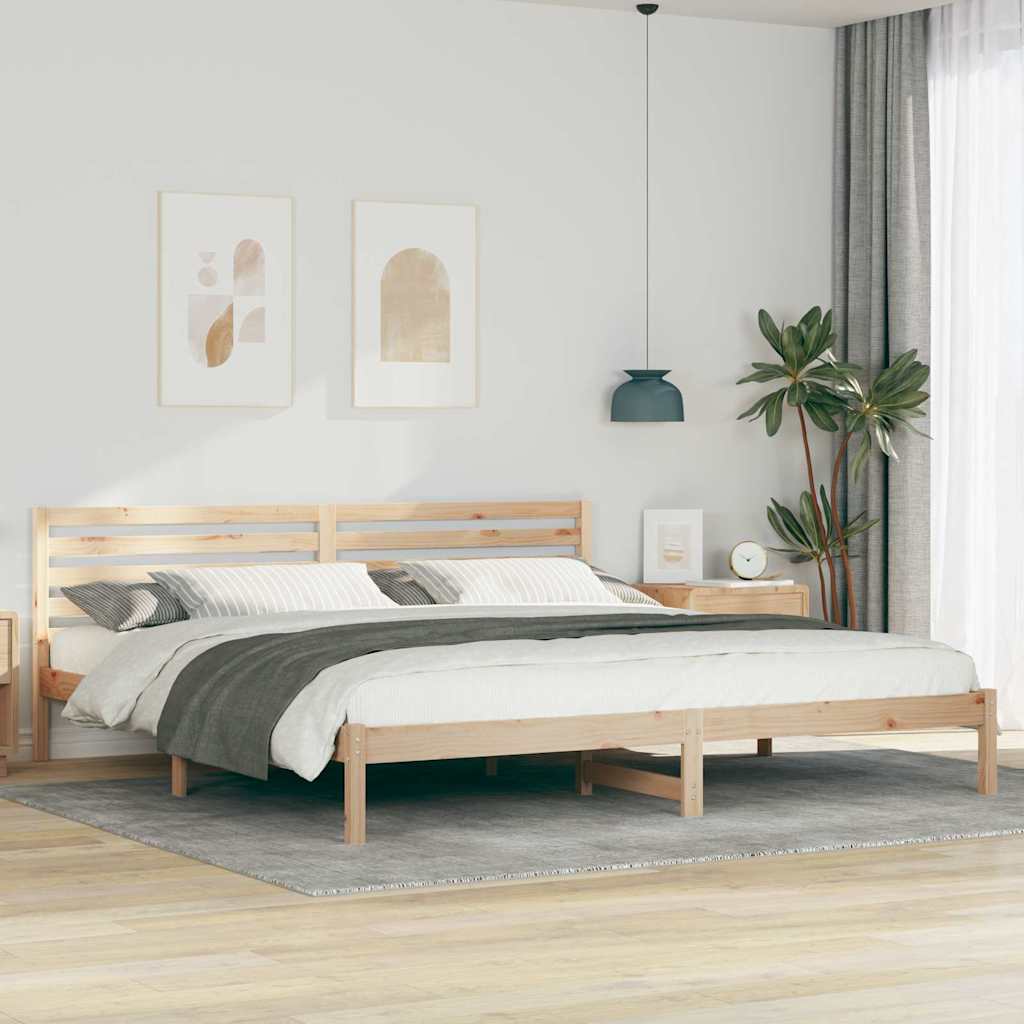 Σκελετός Κρεβατιού Καφέ 200 x 220 cm Στερεά ξυλεία πεύκου