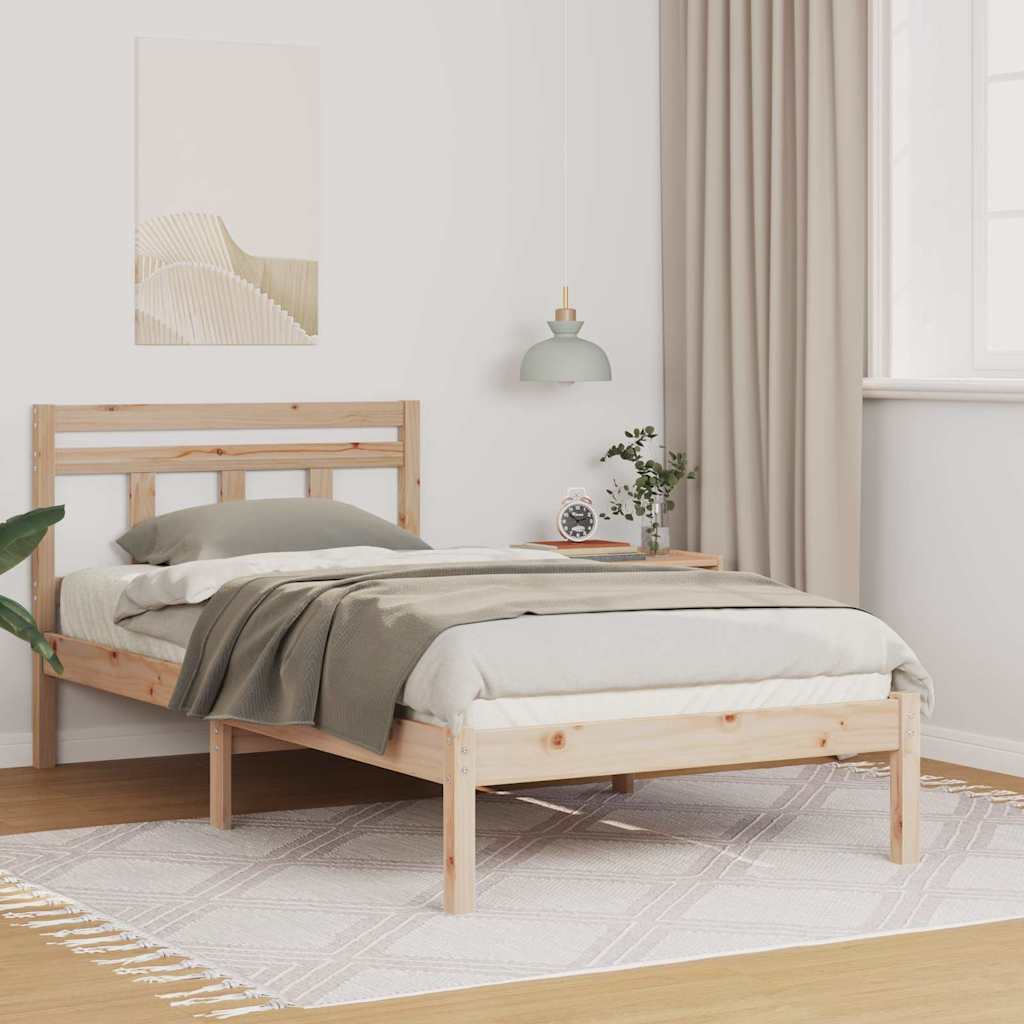 Σκελετός Κρεβατιού Καφέ 75 x 190 cm Στερεά ξυλεία πεύκου