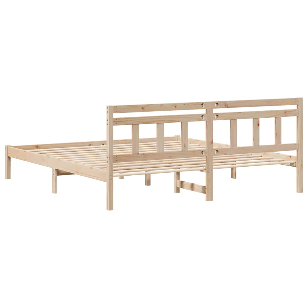 Σκελετός Κρεβατιού Καφέ 180 x 200 cm Στερεά ξυλεία πεύκου