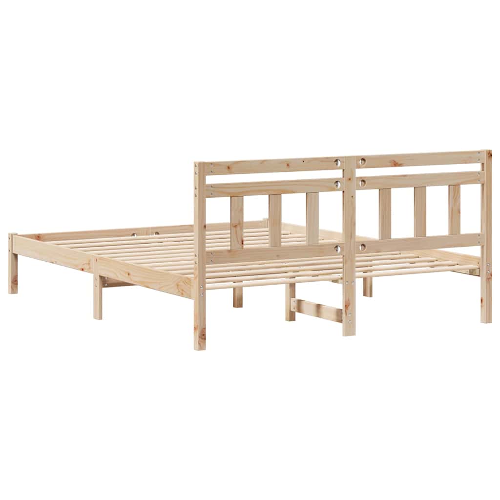Σκελετός Κρεβατιού Καφέ 160 x 200 cm Στερεά ξυλεία πεύκου