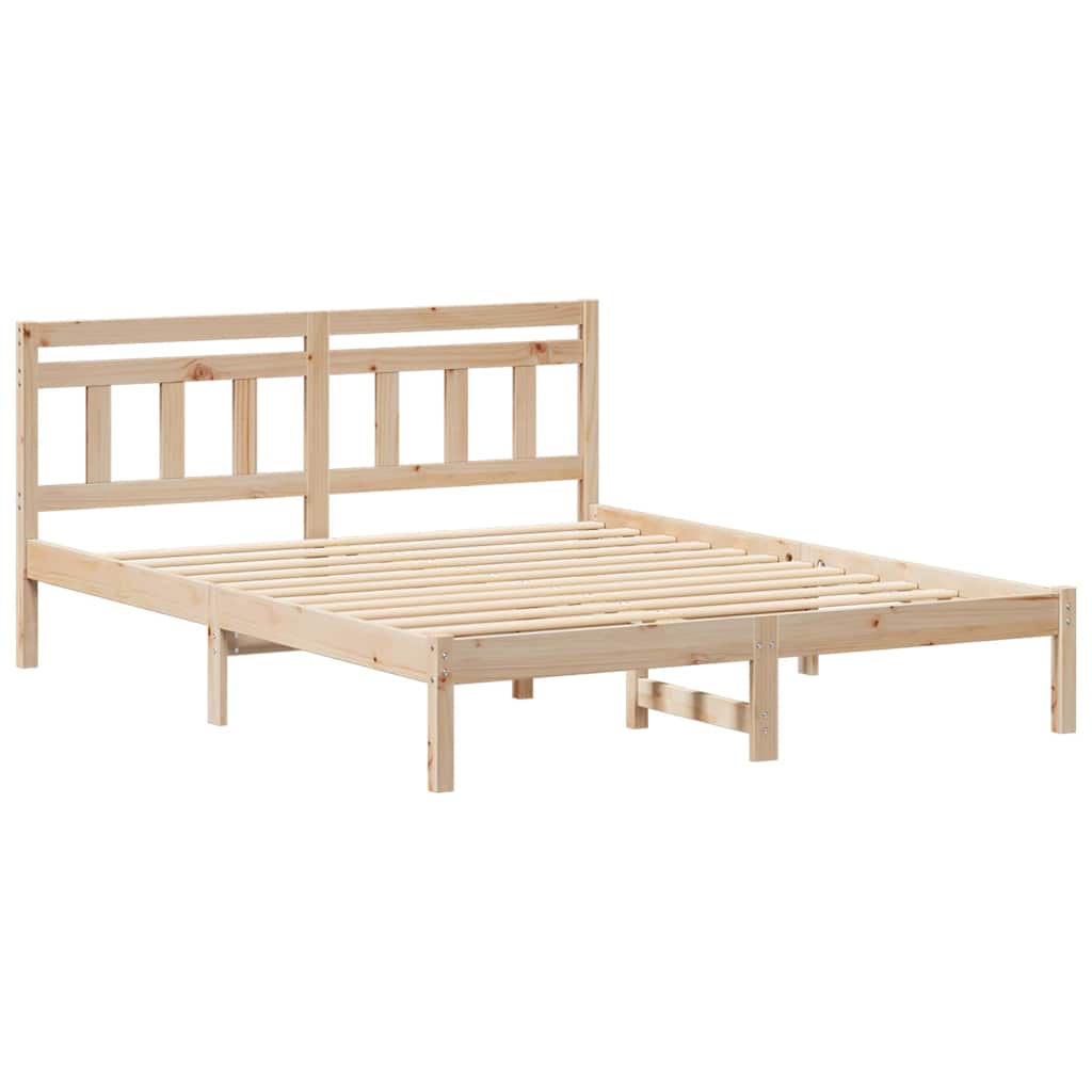 Σκελετός Κρεβατιού Καφέ 150 x 200 cm Στερεά ξυλεία πεύκου