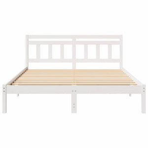 Σκελετός Κρεβατιού Λευκό 150 x 200 cm Στερεά ξυλεία πεύκου