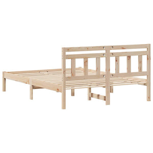 Σκελετός Κρεβατιού Καφέ 135 x 190 cm Στερεά ξυλεία πεύκου