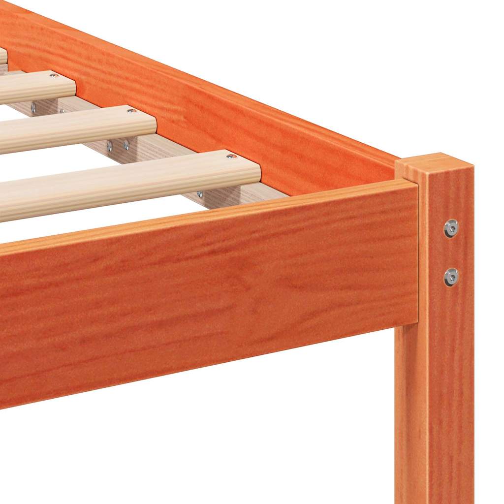 Σκελετός Κρεβατιού Καφέ 135 x 190 cm Στερεά ξυλεία πεύκου