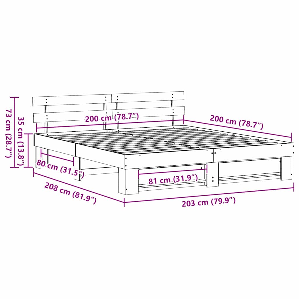 Κρεβάτι Βασίλισσας 200 x 200 cm