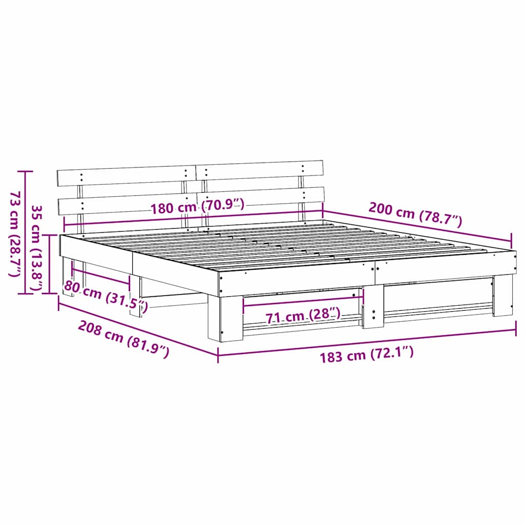 Κρεβάτι Βασίλισσας 180 x 200 cm
