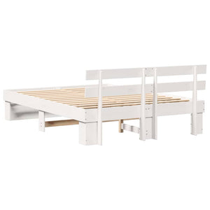 Σκελετός Κρεβατιού Λευκό 140 x 200 cm Στερεά ξυλεία πεύκου