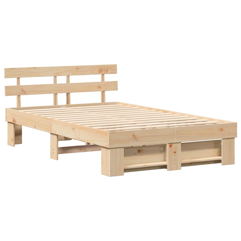 Σκελετός Κρεβατιού Καφέ 135 x 190 cm Στερεά ξυλεία πεύκου